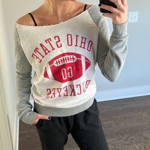 VS PINK Ohio State off the shoulder sweatshirt